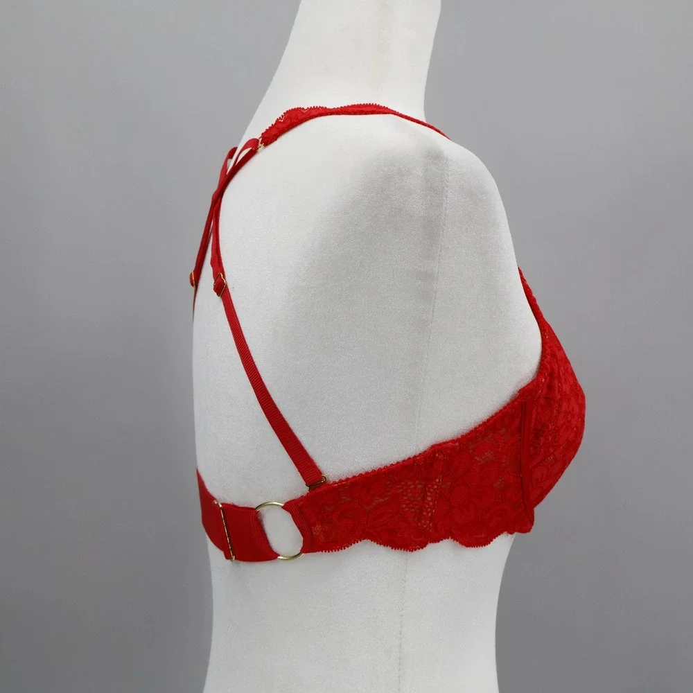 Free People‎ x We Are HAH 2 Timer Bra Siren Red Adjustable 28-36C Sexy Lace NWT